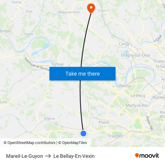 Mareil-Le-Guyon to Le Bellay-En-Vexin map