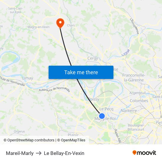 Mareil-Marly to Le Bellay-En-Vexin map