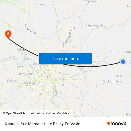 Nanteuil-Sur-Marne to Le Bellay-En-Vexin map