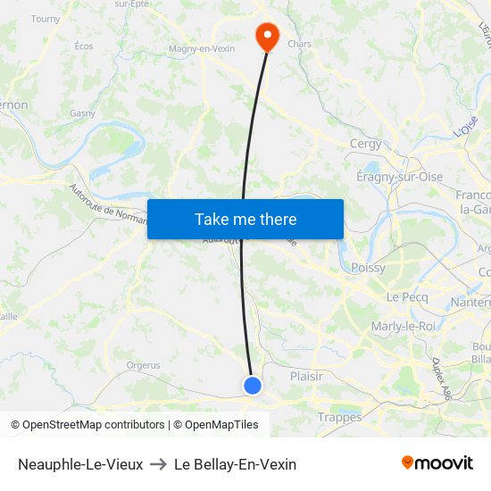 Neauphle-Le-Vieux to Le Bellay-En-Vexin map