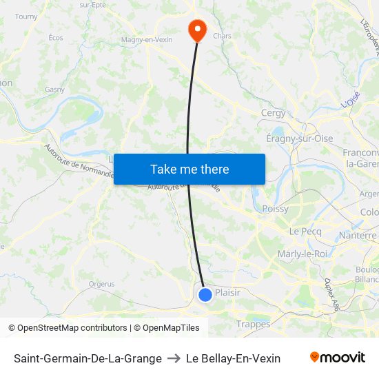 Saint-Germain-De-La-Grange to Le Bellay-En-Vexin map