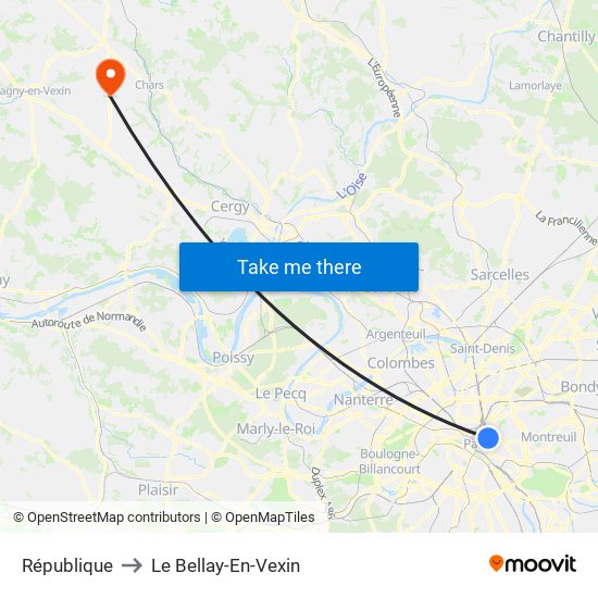 République to Le Bellay-En-Vexin map