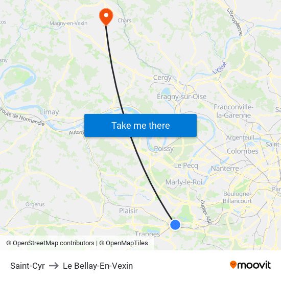 Saint-Cyr to Le Bellay-En-Vexin map