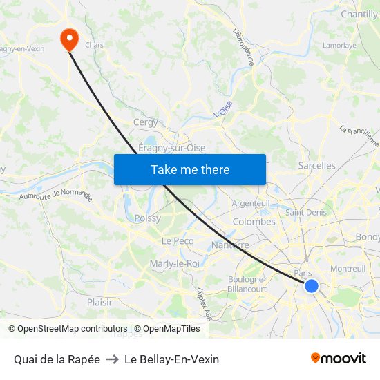 Quai de la Rapée to Le Bellay-En-Vexin map