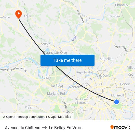 Avenue du Château to Le Bellay-En-Vexin map