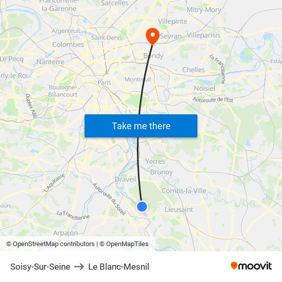 Soisy-Sur-Seine to Le Blanc-Mesnil map