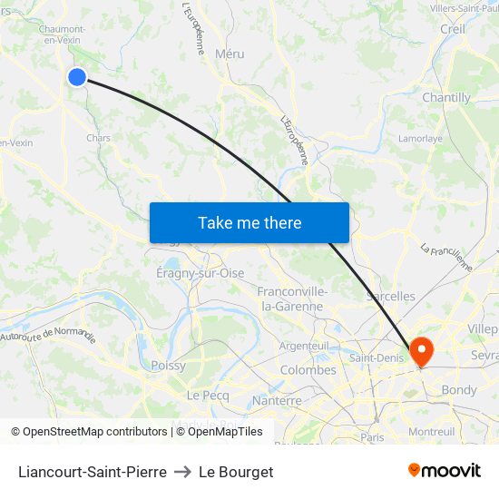 Liancourt-Saint-Pierre to Le Bourget map