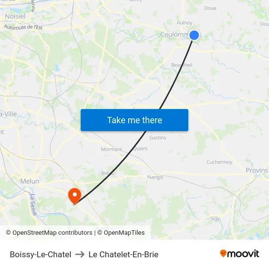 Boissy-Le-Chatel to Le Chatelet-En-Brie map