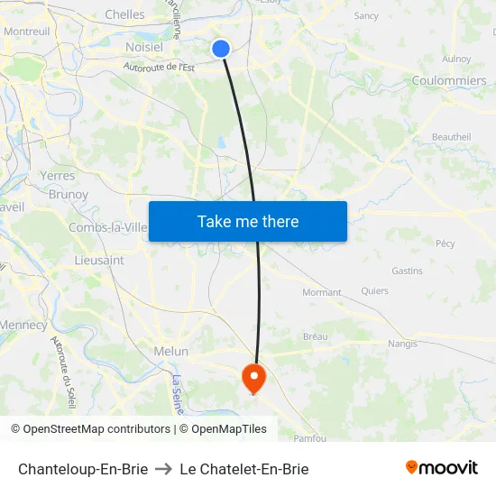 Chanteloup-En-Brie to Le Chatelet-En-Brie map