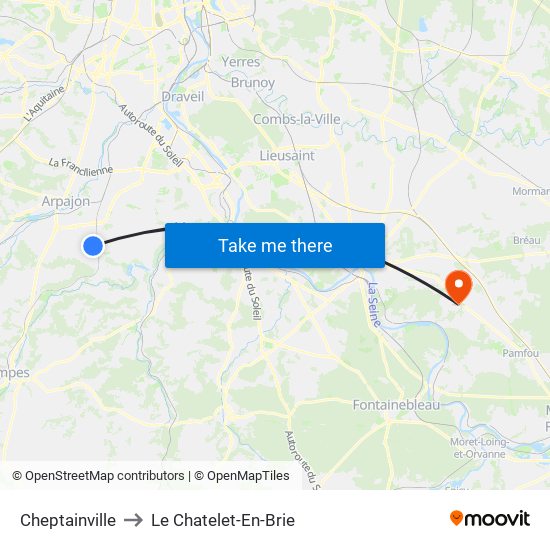 Cheptainville to Le Chatelet-En-Brie map