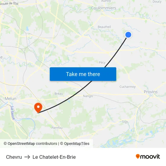 Chevru to Le Chatelet-En-Brie map