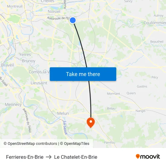 Ferrieres-En-Brie to Le Chatelet-En-Brie map