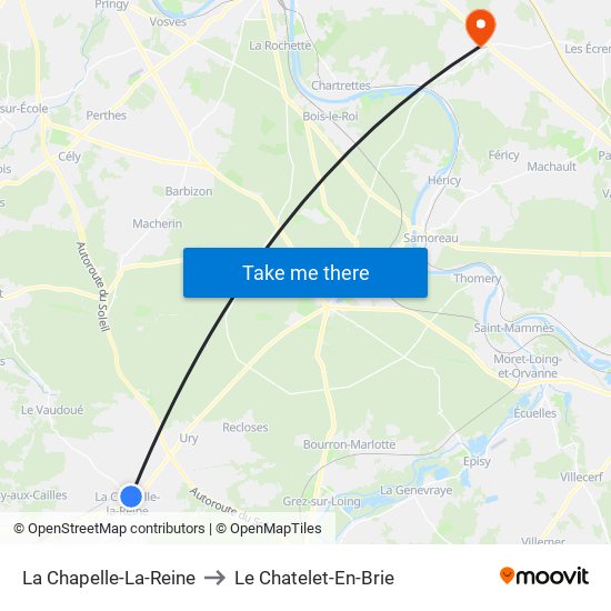 La Chapelle-La-Reine to Le Chatelet-En-Brie map