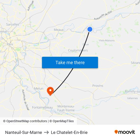 Nanteuil-Sur-Marne to Le Chatelet-En-Brie map