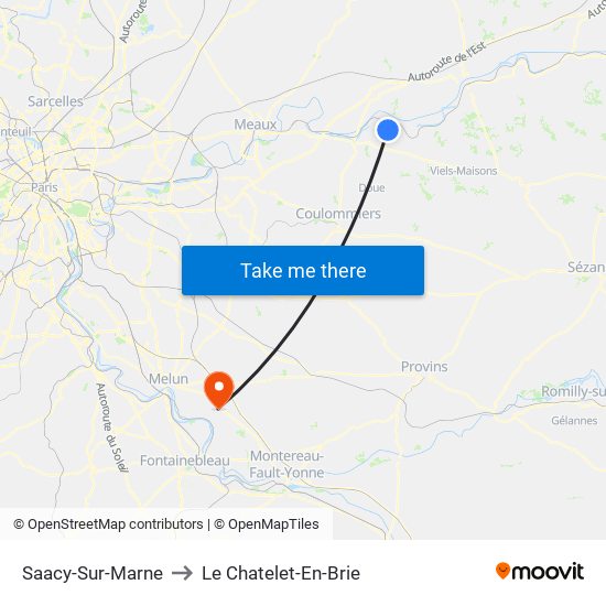 Saacy-Sur-Marne to Le Chatelet-En-Brie map