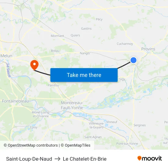 Saint-Loup-De-Naud to Le Chatelet-En-Brie map