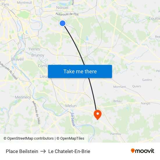 Place Beilstein to Le Chatelet-En-Brie map