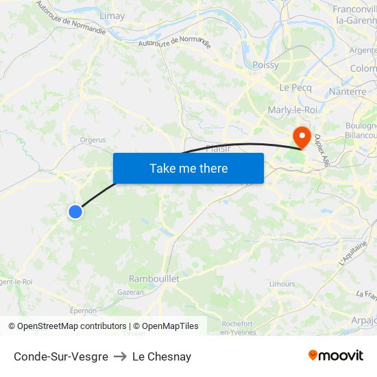 Conde-Sur-Vesgre to Le Chesnay map