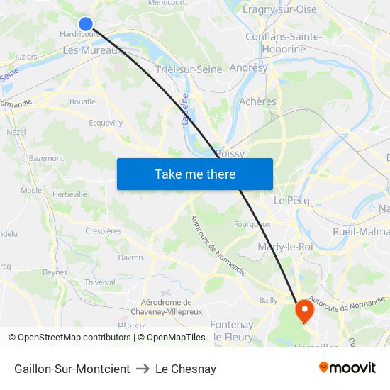 Gaillon-Sur-Montcient to Le Chesnay map
