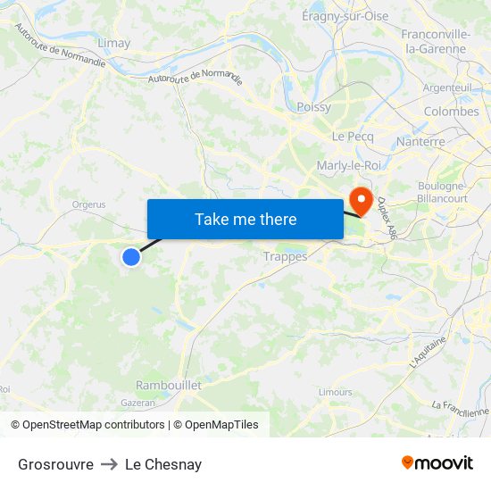Grosrouvre to Le Chesnay map
