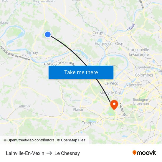 Lainville-En-Vexin to Le Chesnay map