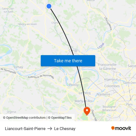 Liancourt-Saint-Pierre to Le Chesnay map