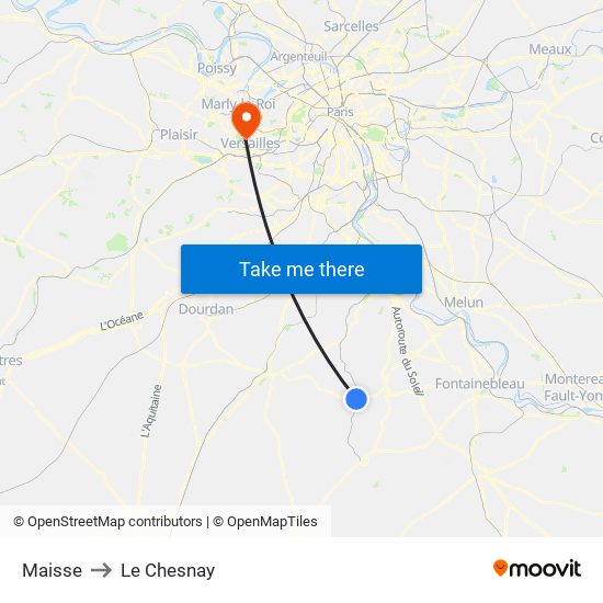 Maisse to Le Chesnay map