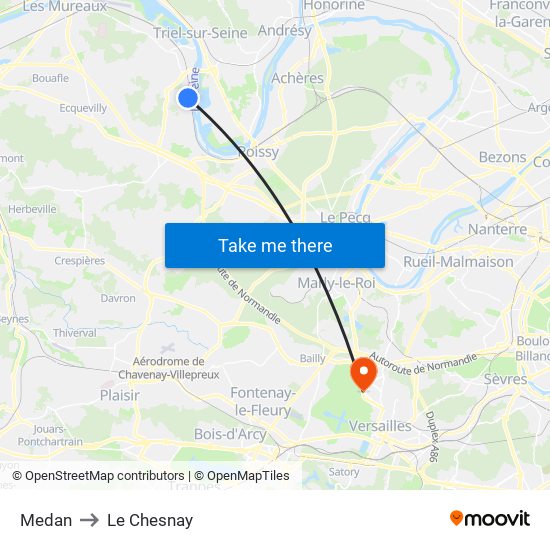 Medan to Le Chesnay map