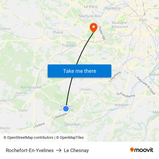 Rochefort-En-Yvelines to Le Chesnay map