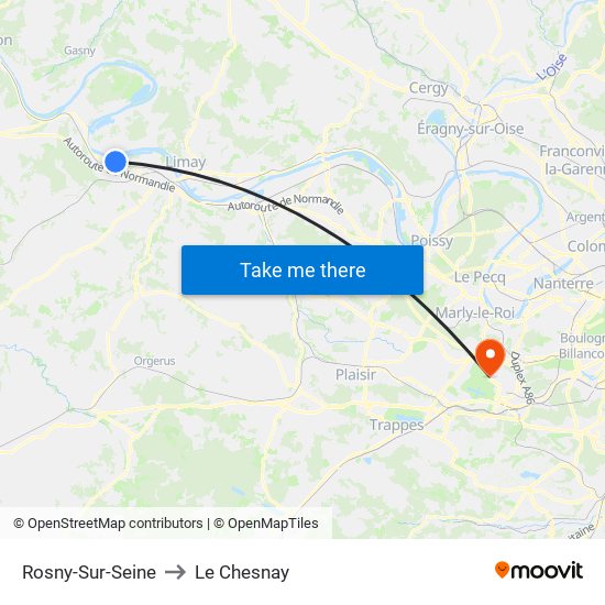 Rosny-Sur-Seine to Le Chesnay map