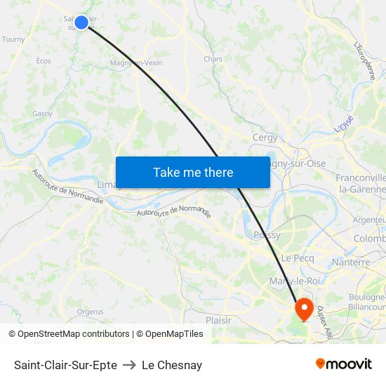 Saint-Clair-Sur-Epte to Le Chesnay map
