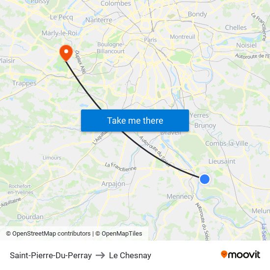 Saint-Pierre-Du-Perray to Le Chesnay map