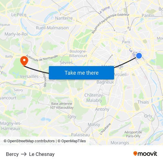 Bercy to Le Chesnay map