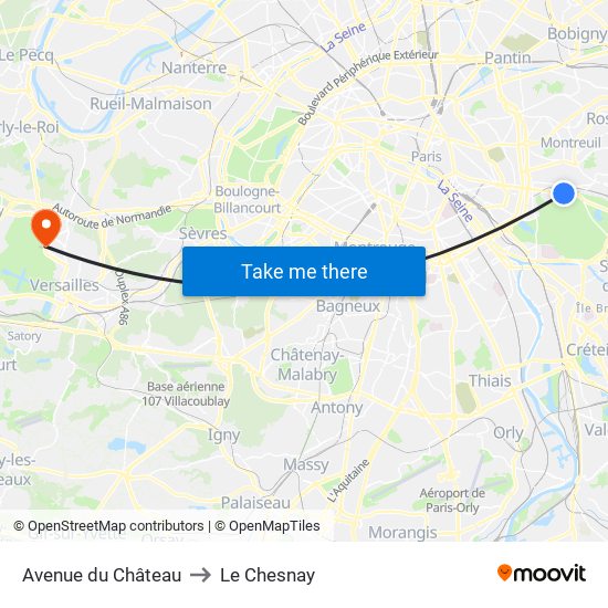 Avenue du Château to Le Chesnay map