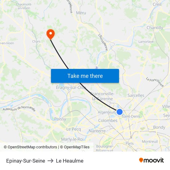 Epinay-Sur-Seine to Le Heaulme map