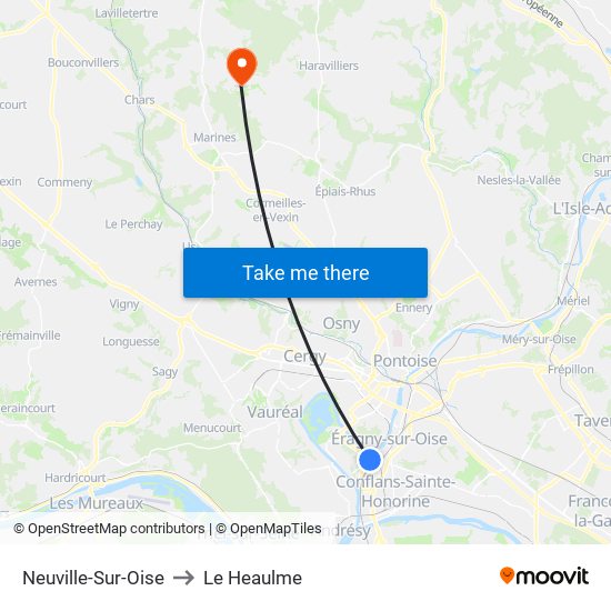 Neuville-Sur-Oise to Le Heaulme map
