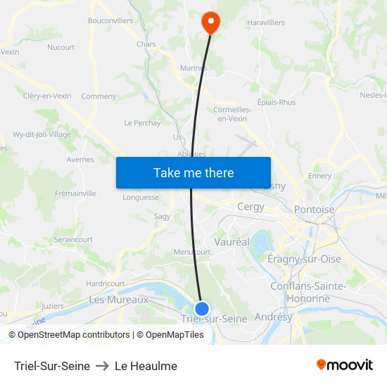 Triel-Sur-Seine to Le Heaulme map