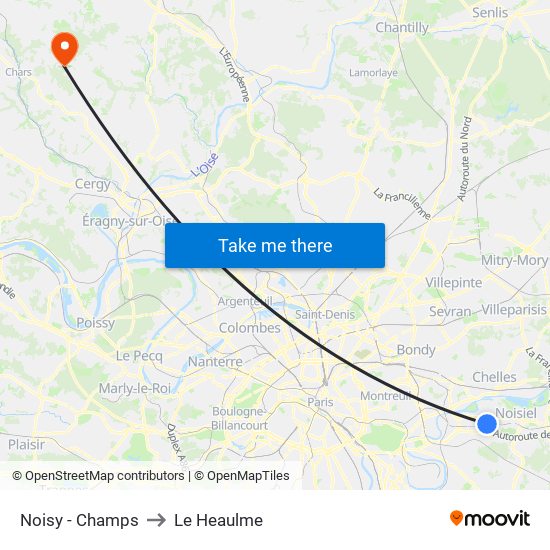 Noisy - Champs to Le Heaulme map