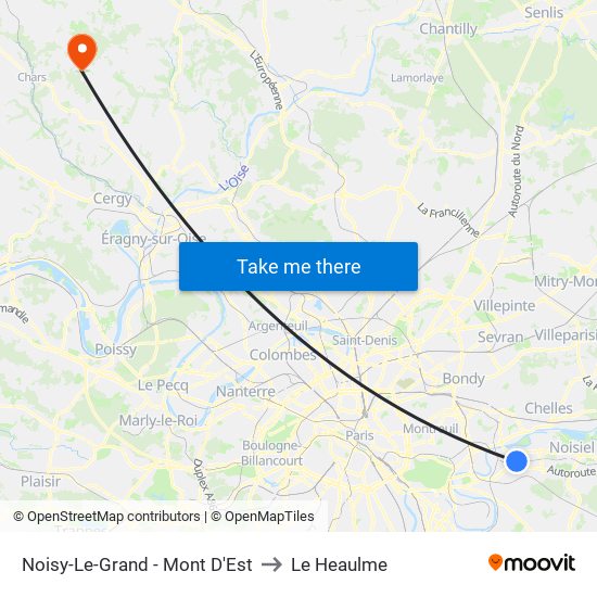Noisy-Le-Grand - Mont D'Est to Le Heaulme map