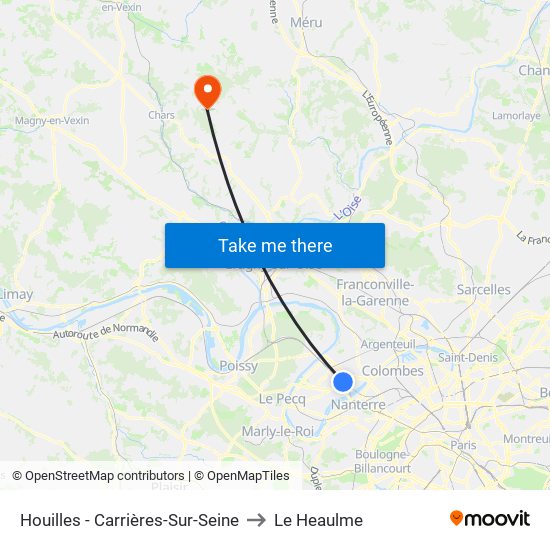 Houilles - Carrières-Sur-Seine to Le Heaulme map