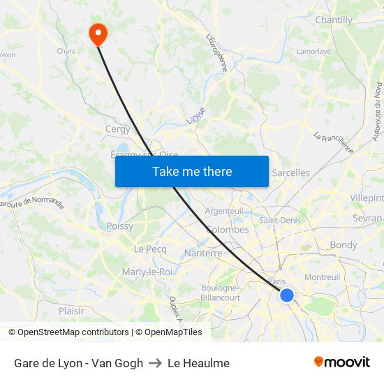 Gare de Lyon - Van Gogh to Le Heaulme map