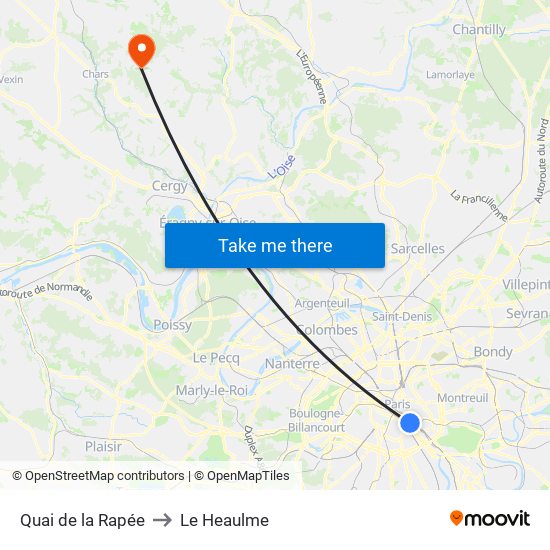 Quai de la Rapée to Le Heaulme map