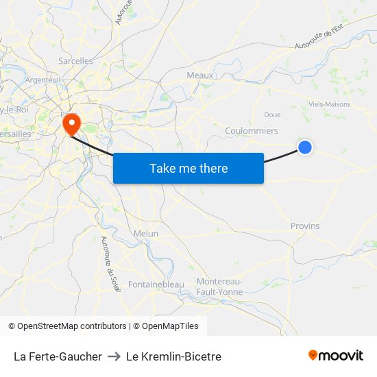 La Ferte-Gaucher to Le Kremlin-Bicetre map