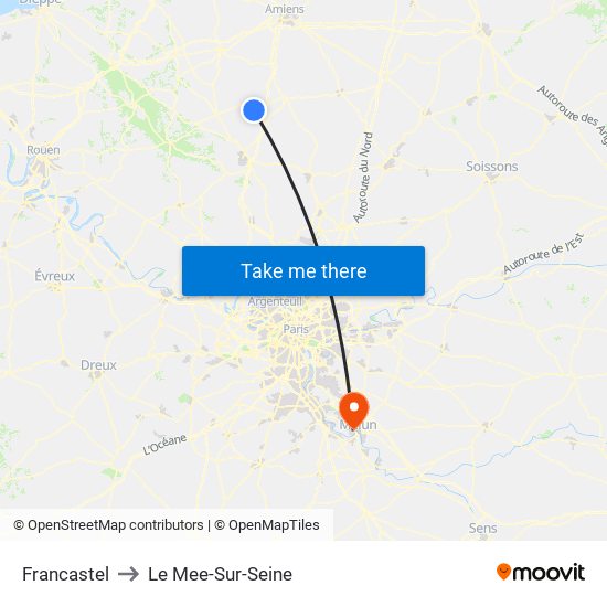 Francastel to Le Mee-Sur-Seine map