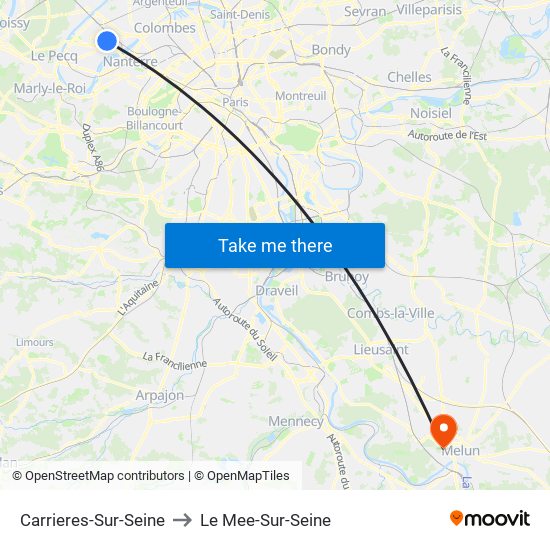Carrieres-Sur-Seine to Le Mee-Sur-Seine map