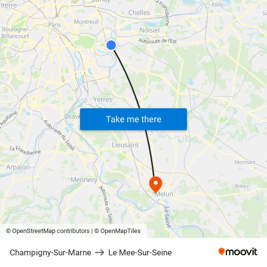 Champigny-Sur-Marne to Le Mee-Sur-Seine map