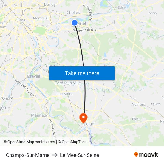 Champs-Sur-Marne to Le Mee-Sur-Seine map