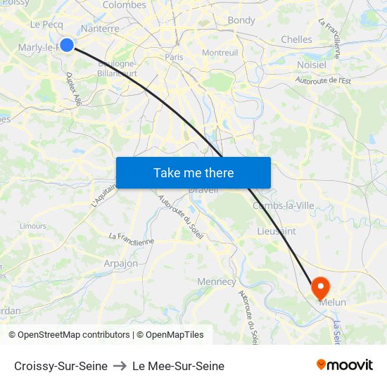 Croissy-Sur-Seine to Le Mee-Sur-Seine map