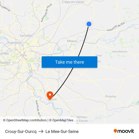 Crouy-Sur-Ourcq to Le Mee-Sur-Seine map