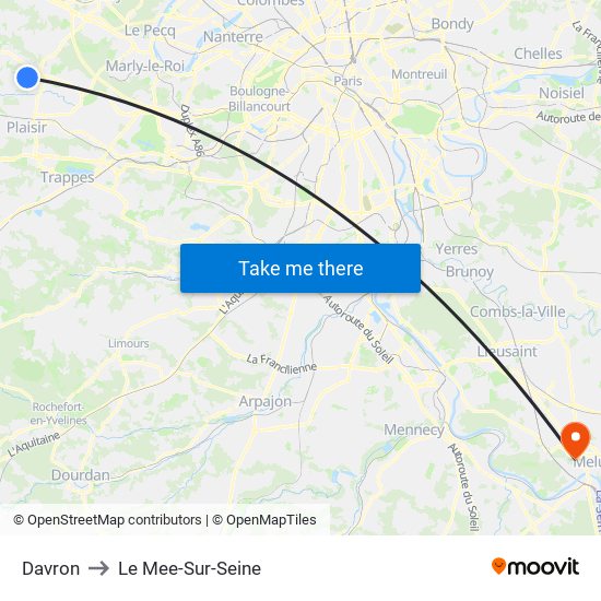 Davron to Le Mee-Sur-Seine map